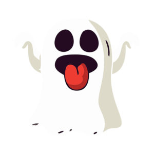 Tongue Out Real Ghost Vector Art