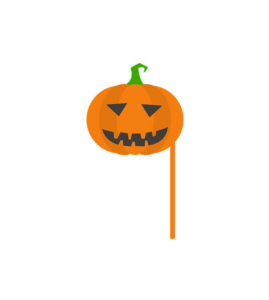 Grinning Halloween Pumpkin Mask Vector Art