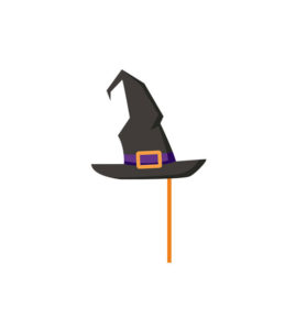 Petrifying Witch Halloween Pointing Hat Vector Art