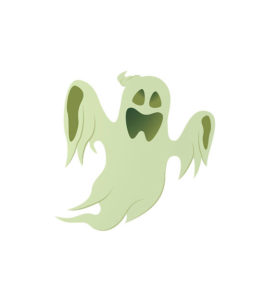 Frightened Halloween Ghost Vector Art