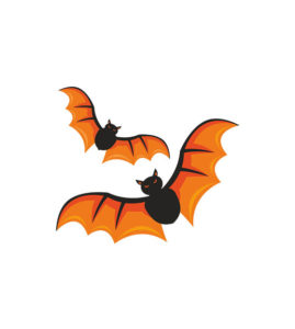 Terrifying Flying Halloween Bats Vector Art
