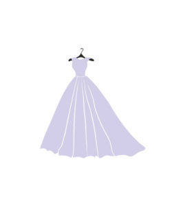WHITE LACED STRAPPED A LINE BRIDAL GOWN DRESS VECTOR ART