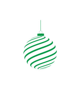 GREEN STRIPED CHRISTMAS BAUBLE VECTOR ART