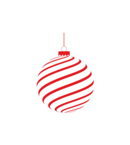 Red Striped Christmas Bauble Vector Art