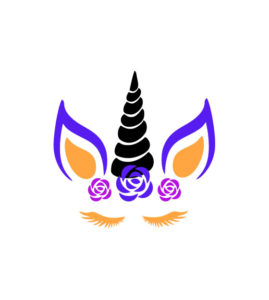 Charming Orange and Multicolored Unicorn Vector Art