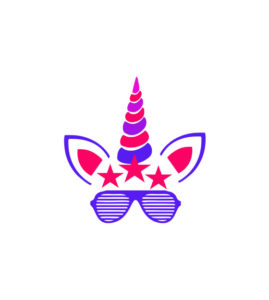 PINK AND PURPLE SHUTTER SUNGLASSES UNICORN VECTOR ART