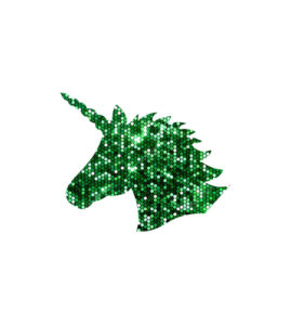 Glittering Green Unicorn Vector Art