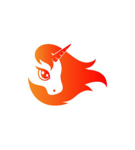 Blazing Negative Space Unicorn Vector Art