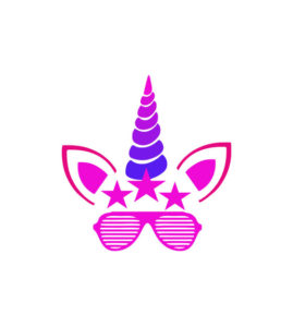 ENAMORING PINK AND PURPLE GRADIENT UNICORN VECTOR ART