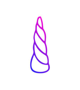Exotic Purple Gradient Unicorn Horn Vector Art