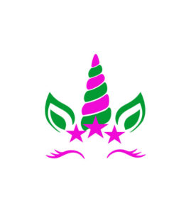 Dazzling Purple and Green Unicorn Vector Art