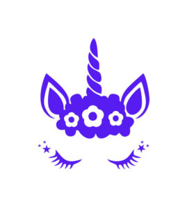 Enchanting and Cute Purple Unicorn Vector Art