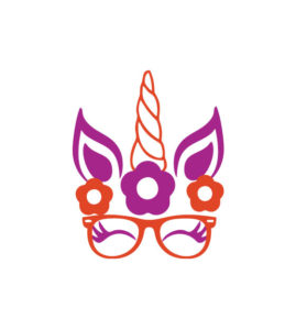 Eye Glasses Wearing Floral Unicorn Head Vector Art