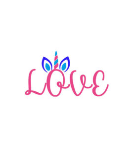 Mesmerizing Pink Love Unicorn Calligraphy Vector Art