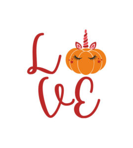 Alluring Pumpkin Love Calligraphy Vector Art
