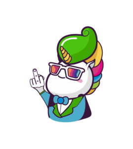 Funky Rainbow Induced Flipping Unicorn Vector Art