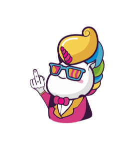 HIP AND COOL SUNGLASSES FLIPPING UNICORN VECTOR ART