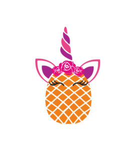 Delectable Pineapple with Unicorn Head Vector Art
