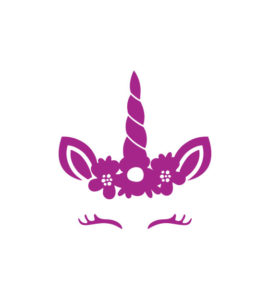 Gorgeous Purple Eyebrows Unicorn Vector Art