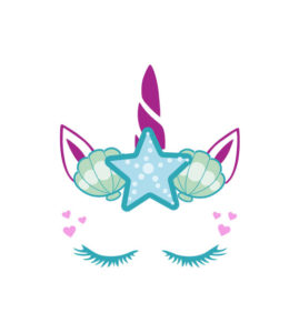 STELLAR STAR AND SHELL UNICORN VECTOR ART