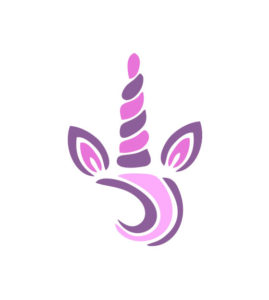 Stellar Purple Unicorn Head Vector Art