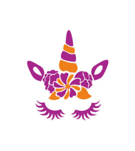 Invigorating Purple Eyebrows Unicorn Head Vector Art