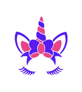 PURPLE UNICORN EYEBROWS & UNICORN HEAD VECTOR ART