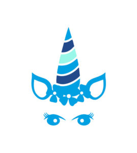 Cute Eyes and Floral Unicorn Vector Art