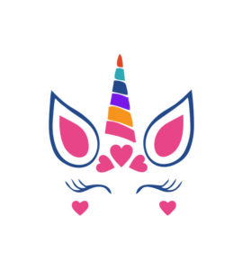 Blushed Multicolored, Horn & Unicorn Vector Art