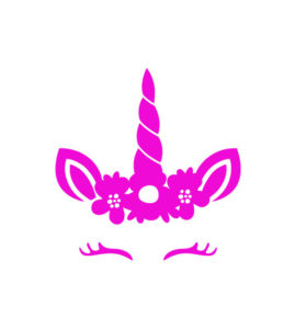 Hot Pink Eyebrows, Ears and Unicorn Vector Art