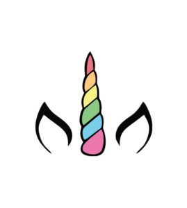 Superb Rainbow Colored Unicorn Horn Vector Art
