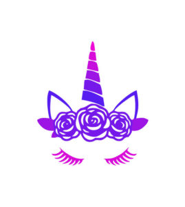 PURPLE GRADIENT EYEBROWS UNICORN VECTOR ART