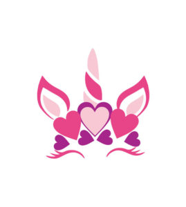 Beauteous Love Hearts Eyebrows Unicorn Vector Art