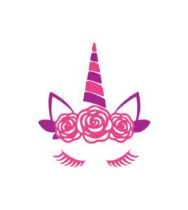 ENAMORING PINK FLOWERS UNICORN VECTOR ART