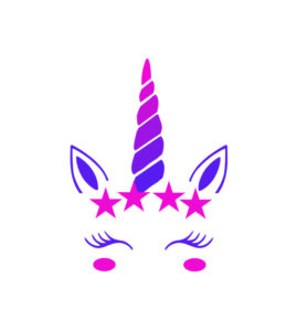 SWEET PURPLE GRADIENT EYEBROWS AND UNICORN VECTOR