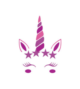 Endearing Purple Blushing Unicorn Vector Art