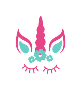 Pastel Colored Flowers, Eyebrows & Unicorn Vector Art