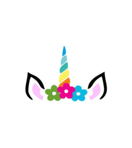 Marvelous Multicolored Floral Unicorn Vector Art