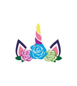 ENCHANTING FLOWERS UNICORN VECTOR ART