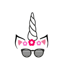 Splendid Black Sunglasses Wearing Unicorn Vector Art