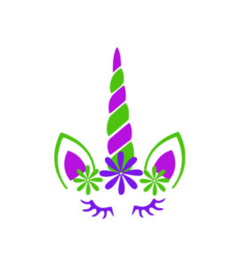 Flowers and Eyebrows Unicorn Vector Art