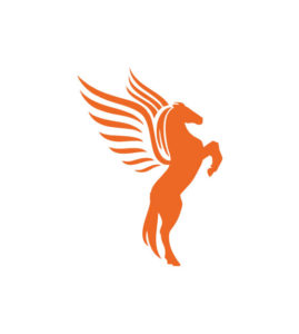 ENAMORING ORANGE REARING PEGASUS VECTOR