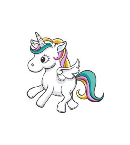 Beady Eyed Rainbow Colored Mane Pony Vector Art
