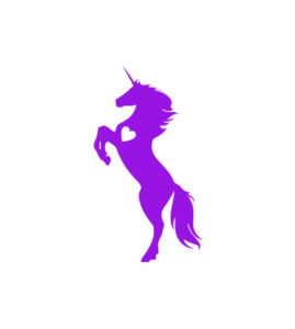 Exotic Heart Purple Rearing Unicorn Vector Art