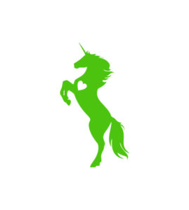 Green Stallion Heart Induced Rearing Unicorn Vector Art