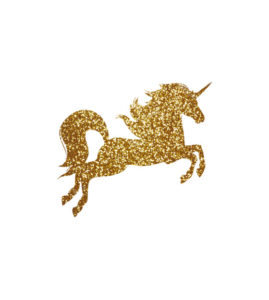 Alluring Gold Glittering Jumping Unicorn Vector Art