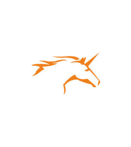 Exquisite Orange Outline Unicorn Head Vector Art