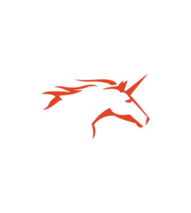 Apple Red Outline Unicorn Head Vector Art