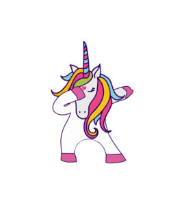 Dabbing Rainbow Color Pony Unicorn Vector Art
