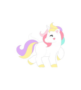 BEAUTIFUL PASTEL COLORED UNICORN VECTOR ART